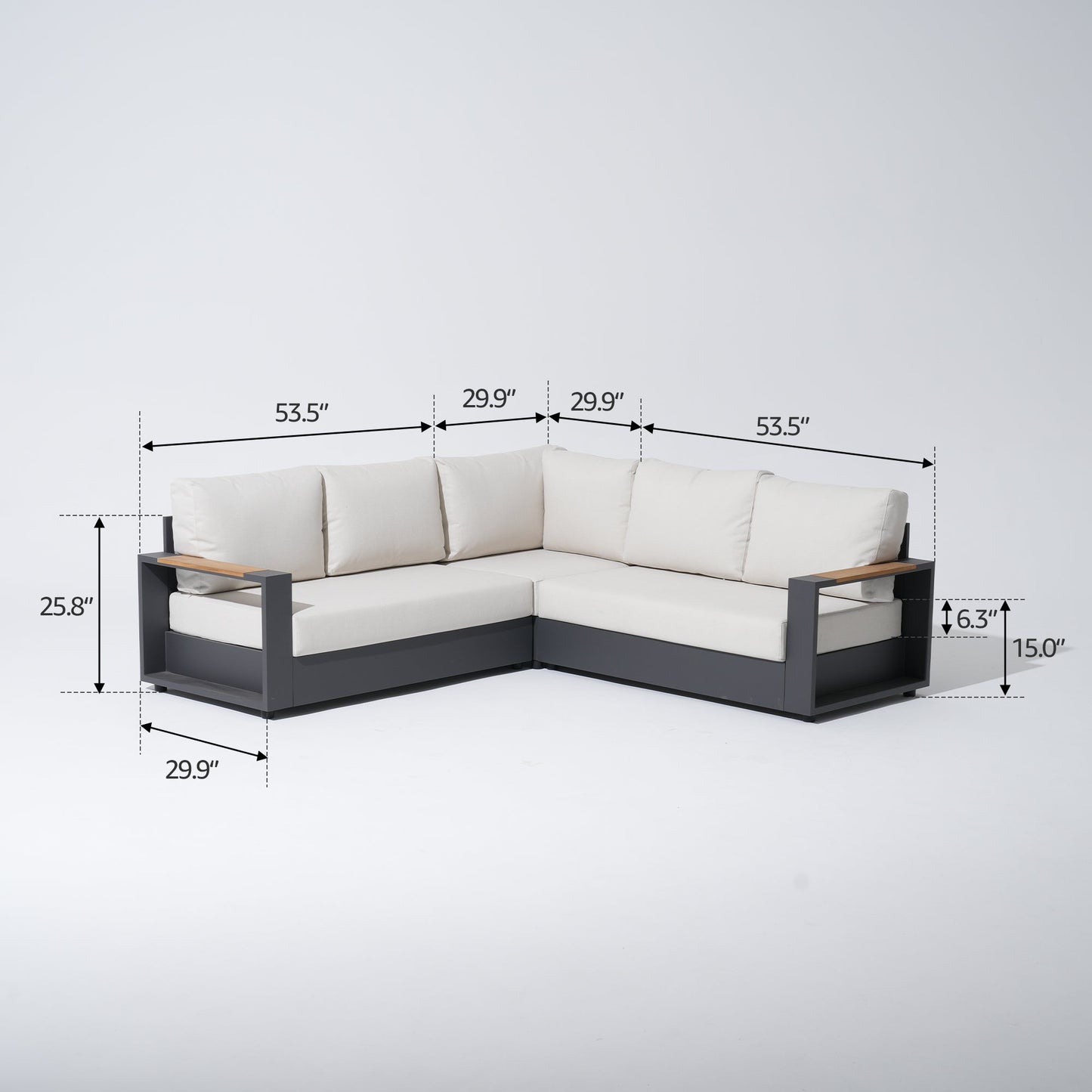 Modular Outdoor Sectional Sofa Set with Sun Lounger