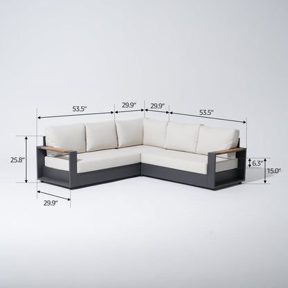 Modular Outdoor Sectional Sofa Set with Sun Lounger