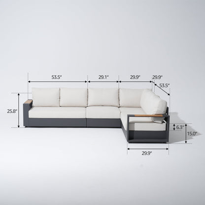 Modular Outdoor Sectional Sofa Set with Sun Lounger
