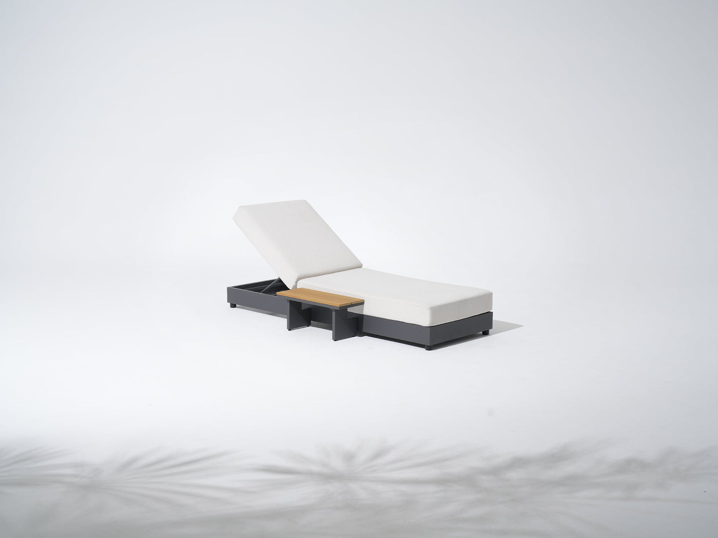 Modern lounge chair with a white seat and black base