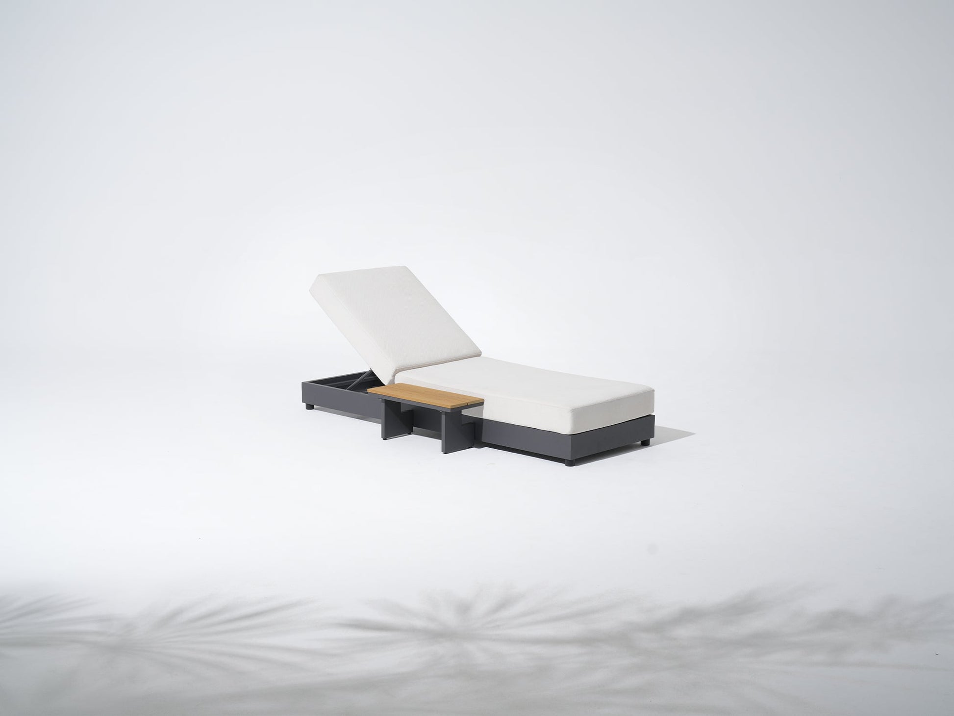Modern lounge chair with a white seat and black base