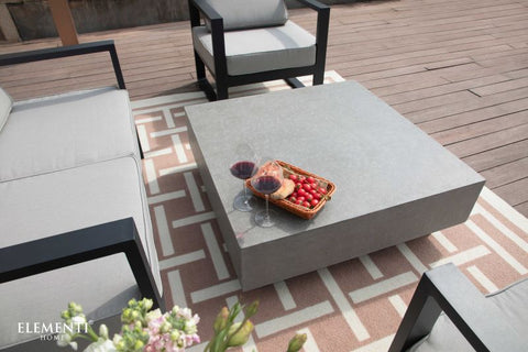 Tevere Square Coffee Table – Luxurious Travertine-Textured Table | Indoor & Outdoor Elegance