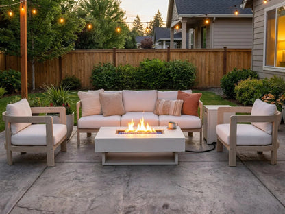 Rectangular Outdoor Propane Fire Pit with Tank Holder