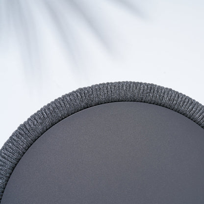 Aluminum Rope Outdoor Seating Set with Swivel Chairs and Tables