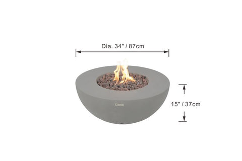 Roca Round Concrete Fire Table by Modeno