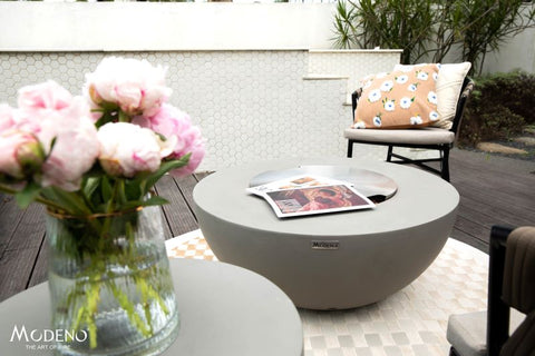 Roca Round Concrete Fire Table by Modeno