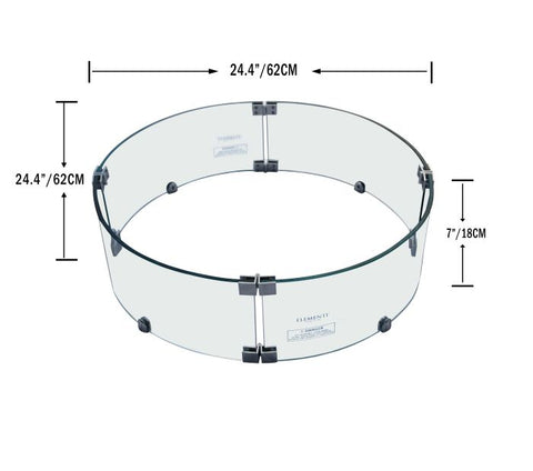 Elementi Round Fire Table Wind Screen