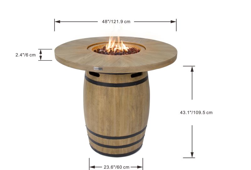 Elementi Lafite Barrel Bar Fire Table