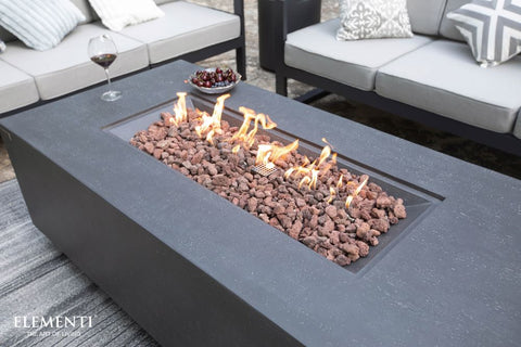 Elementi - Andes 66" Rectangular Concrete Gas Fire Table W/ Hidden Tank