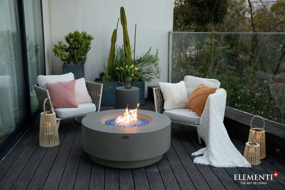 Elementi Plus - Colosseo Round Fire Table - Light Grey