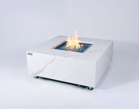 Elementi Plus - Bianco Marble Porcelain Fire Table