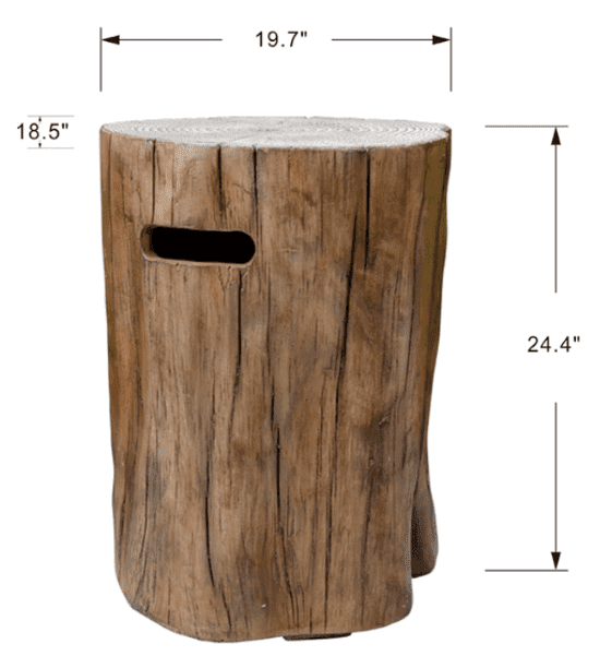 Elementi Manchester Fire Table in Redwood Finish with Real Wood Log Aesthetics