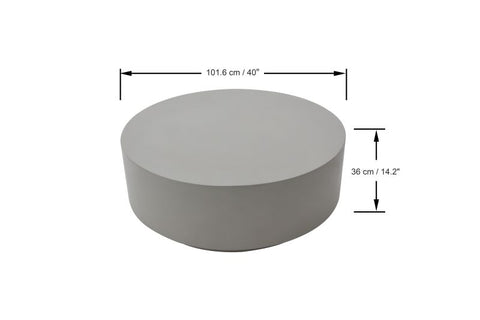 Elementi - Rome 40" Round Concrete Coffee Table Large