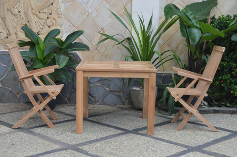 Anderson Teak Bahama Classic 3 Pc Bistro Set - Square Table