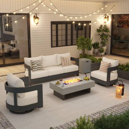 Rectangular Outdoor Propane Fire Pit with Tank Holder