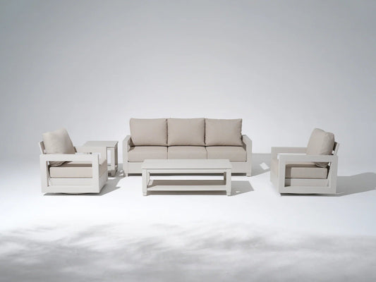 Aluminum Outdoor Sofa Set with Swivel Chairs and Tables