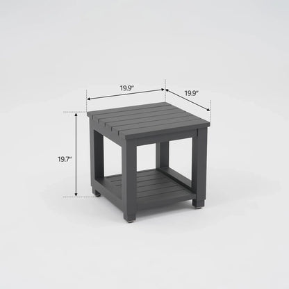 Aluminum Outdoor Swivel Chairs with Side Table Set