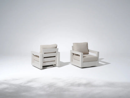 Aluminum Outdoor Sofa Set with Swivel Chairs and Tables
