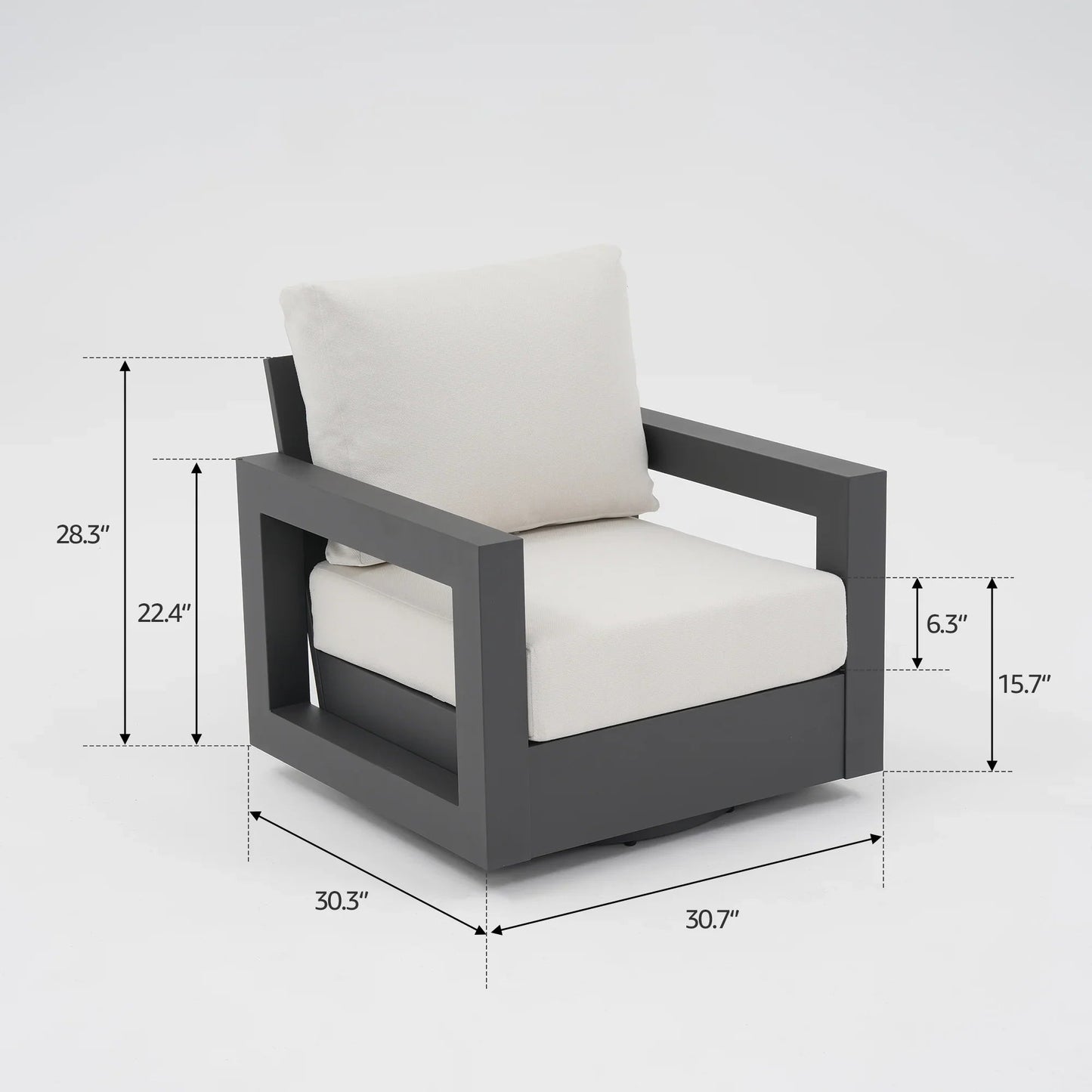 Aluminum Outdoor Swivel Chairs with Side Table Set
