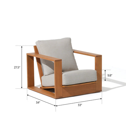 4 seat eucalyptus outdoor fire pit furniture set